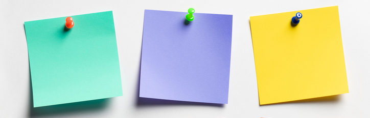 Photo of three sticky notes